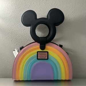Loungefly Disney Mickey Mouse Pastel Rainbow Crossbody Bag Purse